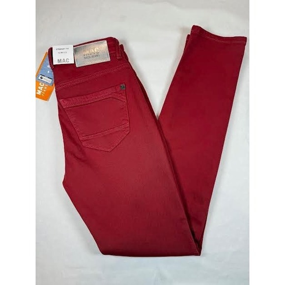 MAC Rich Denim - MAC Rich Jeans Womens 28x31 Red Straight Fit Slim Leg Stretch Casual NWT